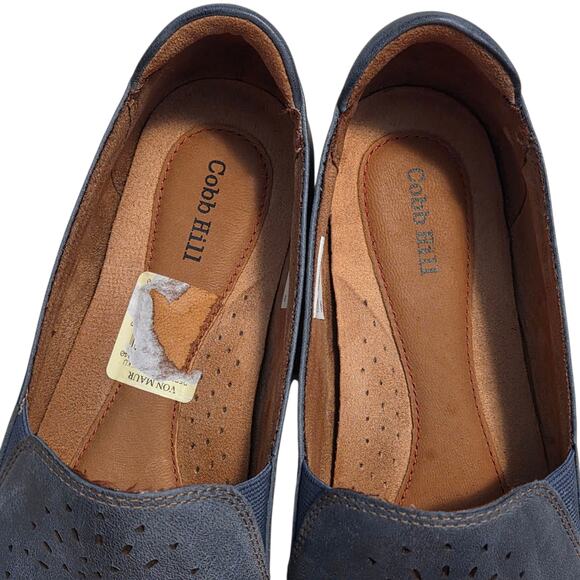 Cobb Hill Shoes Laci Gore Slip-on Loafers Perforated Leather Blue size 10 - Picture 11 of 12